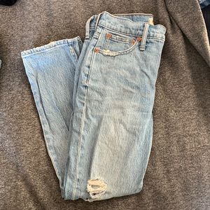 Light wash distressed Madewell jeans